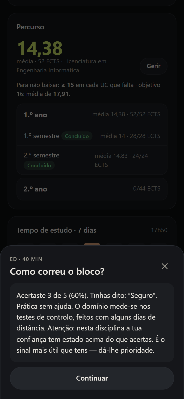 Resultado depois de corrigir